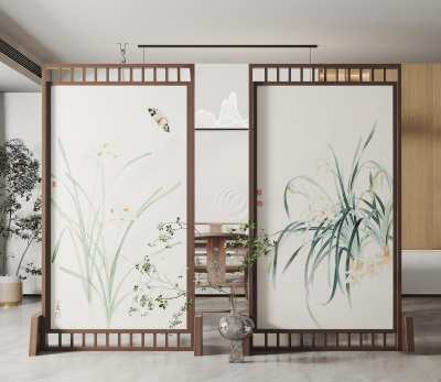 新中式屏风3D模型下载